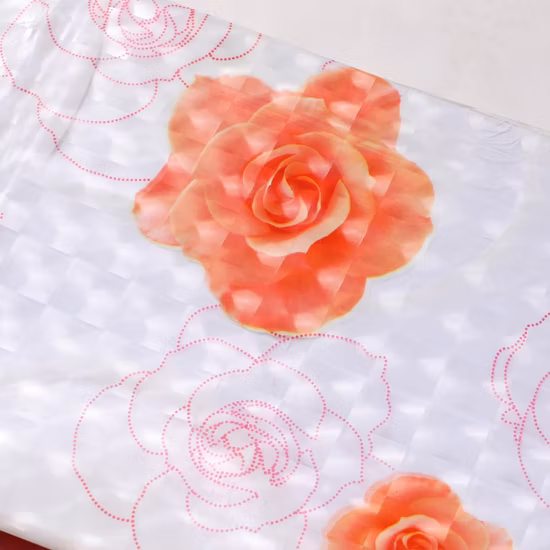 Cortina de chuveiro de banheiro de plástico rosa transparente de pouco peso premium, cortina de chuveiro de PVC PEVA impressa personalizada 3D